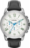 Fossil Grant Chronograph Leather Watch-Black FS4921
